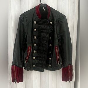 Free People Leather Detailed Jacket